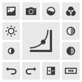 Curve icon vector design. Simple set of photo editor app icons silhouette, solid black icon. Phone application icons concept