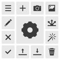 Setting icon vector design. Simple set of smartphone app icons silhouette, solid black icon. Phone application icons concept Royalty Free Stock Photo