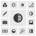 Shadow icon vector design. Simple set of photo editor app icons silhouette, solid black icon. Phone application icons concept