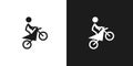 Bicycle motocross icon pictogram vector design. Stick figure man bicycle motocross rider vector icon sign symbol pictogram Royalty Free Stock Photo