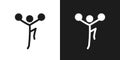 Cheerleading icon pictogram vector design. Stick figure man cheerleader vector icon sign symbol pictogram