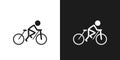 Cycling icon pictogram vector design. Stick figure man cyclist vector icon sign symbol pictogram