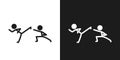 Karate icon pictogram vector design. Stick figure man Karateka vector icon sign symbol pictogram Royalty Free Stock Photo