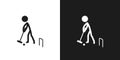 Croquet icon pictogram vector design. Stick figure man croquet player vector icon sign symbol pictogram Royalty Free Stock Photo