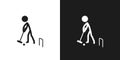 Croquet icon pictogram vector design. Stick figure man croquet player vector icon sign symbol pictogram