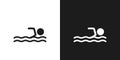 Swimming icon pictogram vector design. Stick figure man swimmer vector icon sign symbol pictogram. Water sports concept Royalty Free Stock Photo