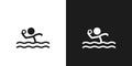 Water polo icon pictogram vector design. Stick figure man sport water polo player vector icon sign symbol pictogram Royalty Free Stock Photo