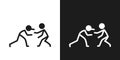 Wrestling icon pictogram vector design. Stick figure men wrestlers icon, wrestling vector icon sign symbol pictogram
