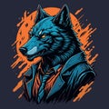 Wolf mafia-boss vector art free download Royalty Free Stock Photo