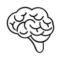 Human brain medical vector icon on white background. Human brain symbol. black and white Icon brain. Royalty Free Stock Photo