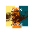 motocross biker graphic illustration for fashion t shirt print Royalty Free Stock Photo