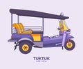 Side View of Tuk Tuk Taxi in Thailand