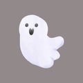 Little cute ghosts Happy Halloween watercolor Halloween scary ghostly monsters. Cartoon spooky character trick or Treating Royalty Free Stock Photo