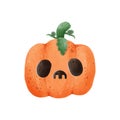 jack o lantern pumpkin watercolor Happy Halloween holiday. Orange pumpkin Royalty Free Stock Photo