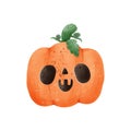 jack o lantern pumpkin watercolor Happy Halloween holiday. Orange pumpkin Royalty Free Stock Photo