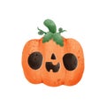 jack o lantern pumpkin watercolor Happy Halloween holiday. Orange pumpkin Royalty Free Stock Photo