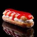 Chocolate eclairs with berries