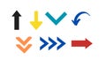 Colourful seven set of arrows Royalty Free Stock Photo