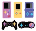 Retro games vintage videogame consoles Royalty Free Stock Photo