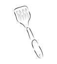 simple vector hand draw sketch spatula