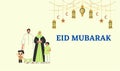 Happy Eid Mubarak Illustration Royalty Free Stock Photo