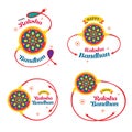 Happy Raksha Bandhan Sticker Design Template Set