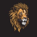 Regal Roar a Captivating Lion Head Illustration in Focus