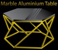 Design glossy marble aluminium table