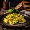 Omelet with mushrooms, spinach and cheese