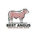 SIMPLE ANGUS CATTLE STANDING LOGO Royalty Free Stock Photo