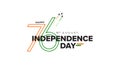 76th Happy Indian Independence Day Typographic design vector illustration