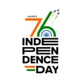 76th Happy Indian Independence Day Typographic design vector illustration