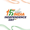 15th August Happy Indian Independence Day Typographic Background design vector illustration