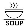 Vector icon of bowl of warm soup