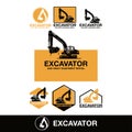 GREAT EXCAVATOR HEAVY MACHINE LOGO Royalty Free Stock Photo