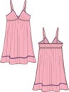 Girls and Women Baby Doll Lace Trim Night Wear Maxi Dress