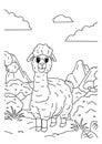 Sheep in the nature kid page coloring for kid