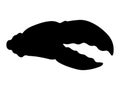 Lobster claw silhouette vector art on a white background Royalty Free Stock Photo