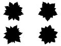 Set of poinsettia leaves silhouette vector art on white background Royalty Free Stock Photo