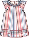 Kid Girls and Toddler Woven Smock Dress Frock