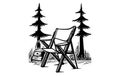 Trendy River Camping Chair Vector Silhouettes,Nature-Inspired Camping Chair Vector Silhouettes