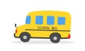 Simple yellow school bus flat vector illustration clipart cartoon style clipart. Back to school concept Royalty Free Stock Photo