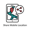Share Mobile Location Vector fill outline Icon Design illustration. Map and Navigation Symbol on White background EPS 10 File Royalty Free Stock Photo