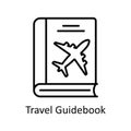 Travel Guidebook Vector outline Icon Design illustration. Map and Navigation Symbol on White background EPS 10 File