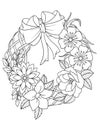 Flower wreath design, flower frame design, floral frame, flower frame coloring page Royalty Free Stock Photo