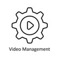 Video Management Vector outline Icon Design illustration. Online streaming Symbol on White background EPS 10 File