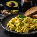 Omelet with mushrooms, spinach and cheese