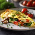 Omelet with mushrooms, spinach and cheese