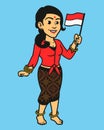 Indonesian Native Madura Wearing Traditional Costume