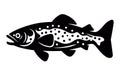 River salmon fish silhouette, river salmon fish vector icon , river salmon fish illustration